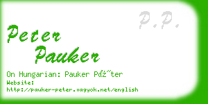 peter pauker business card